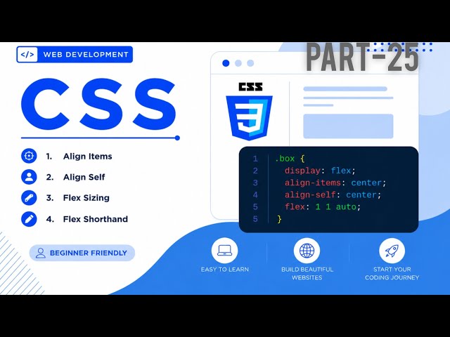 CSS Flexbox Advanced 🔥 | Align Items, Align Self & Flex Shorthand Explained #webdevelopment #css 