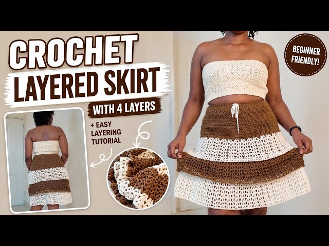 Cómo tejer una falda con capas a crochet | Tutorial de crochet fácil para principiantes