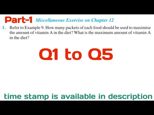 Chapter 12 miscellaneous exercise class 12 maths ncert Linear Programming Q1 to Q5