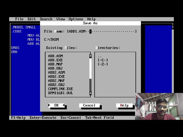 MICROPROCESSOR INSTALLATION OF TASM AND SIMPLE ADDITION