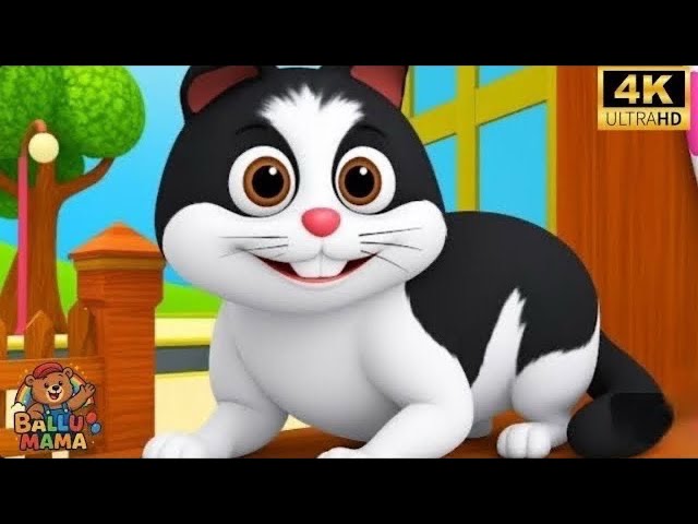 😺 Meow Meow Cat | Funny Cat Song | Cat Says Meow Meow | Learn Animal Sounds | Nursery Rhymes | Hindi