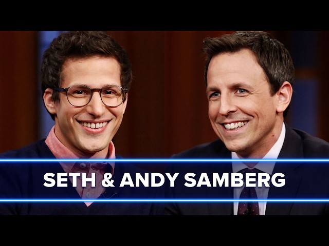 Andy Samberg Roasts Seth’s Dog Frisbee, Talks Nicolas Cage SNL Cameo | Late Night Throwback