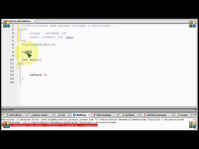 Bangla C programming tutorial  92  Structures and unions (Create a structure)