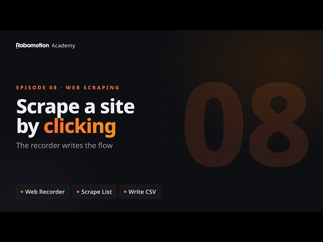 Scraping Websites with the Web Recorder