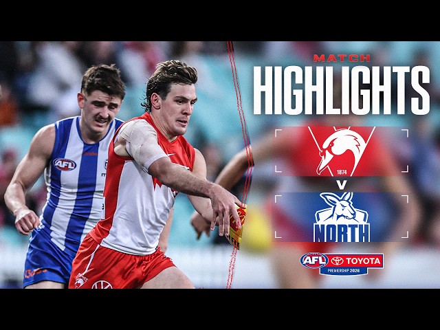 Sydney Swans v North Melbourne Highlights | Round 24, 2026 | AFL