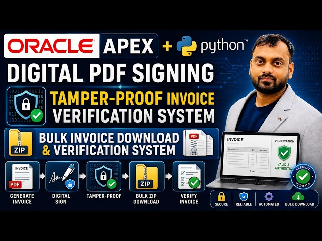 Oracle APEX + Python | Digital PDF Signing & Tamper-Proof Invoice Verification System