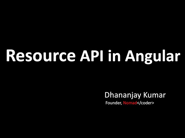 Getting started with the resource API in Angular