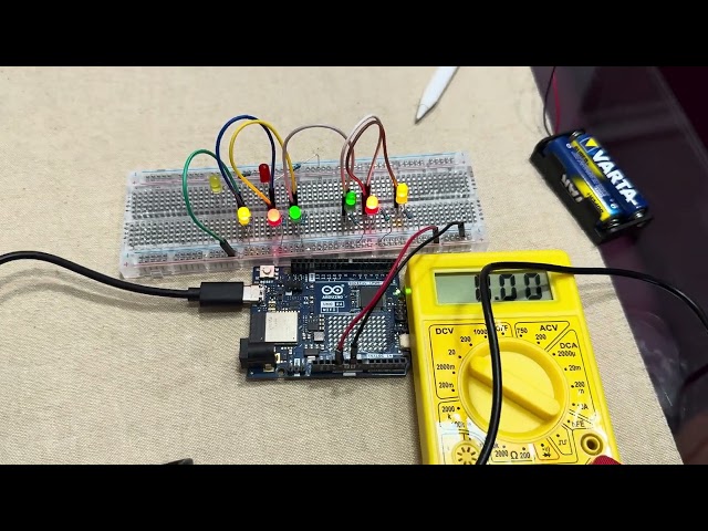 Parallel and series circuits using breadboard and LED