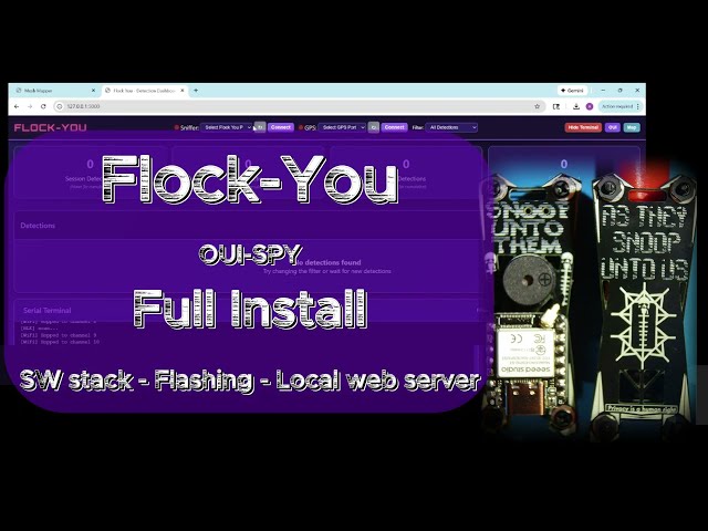 Flock-You full install, a firmware for the OUI SPY to detect cameras