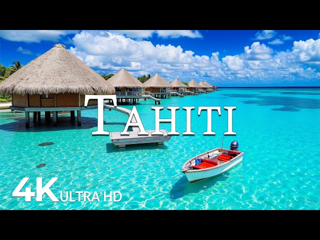 FLYING OVER TAHITI (4K UHD) – Soothing Music Along With Beautiful Nature Video - 4K Video ULTRA HD