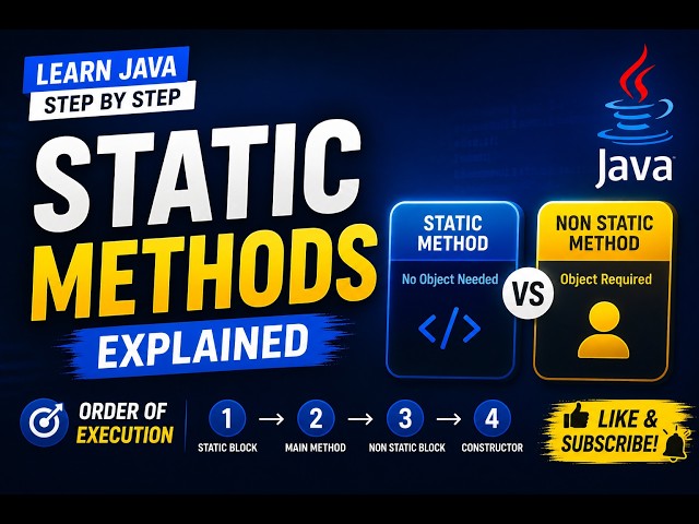 # 32 _ Static Methods in Java | Static vs Non Static Explained