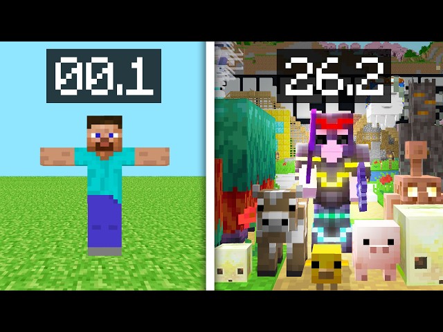 I Played Every Minecraft Version In One World