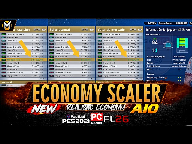 ECONOMY SCALER | ¡NUEVO MOD DE ECONOMÍA REALISTA PARA PES 2021! ➠ PES 2021 & FOOTBALL LIFE 26