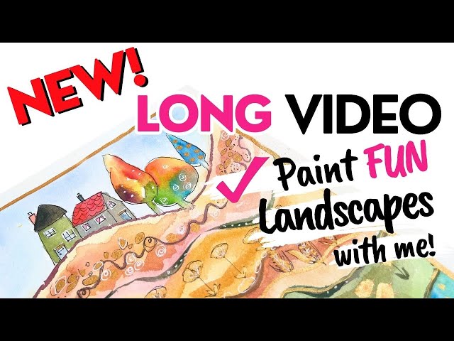 4 hrs of EASY Whimsical Landscape Painting TUTORIALS continuous FUN