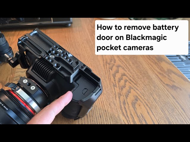 How to remove a battery door on a pocket 6K & 4k camera from Black Magic designs.