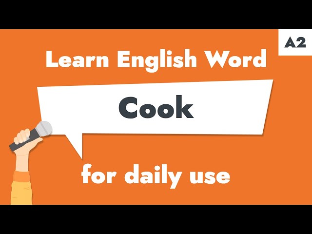 #90 – "Cook" | Learn A2 English Noun – Share cooking recipes easily.