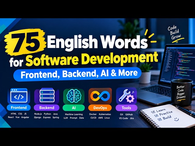 75 English Words for Software Development | Frontend, Backend, AI & More