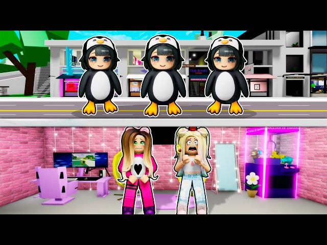 Construimos un BUNKER para ESCONDERNOS de GUGUGAGA PENGUIN con Lyna en Roblox