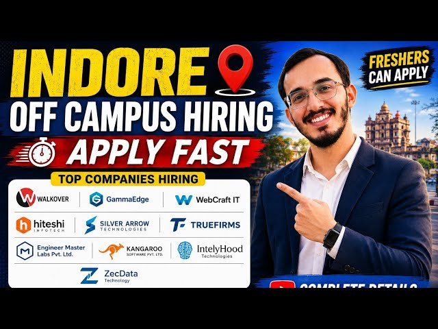 Indore Off Campus Hiring | Freshers & Experienced | AI/ML, Python, Java, QA, HR, DevOps & More