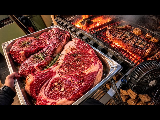 🔥 INSANE STEAK COOKING LIVE! 🥩 Real French Grill Kitchen | Chef POV