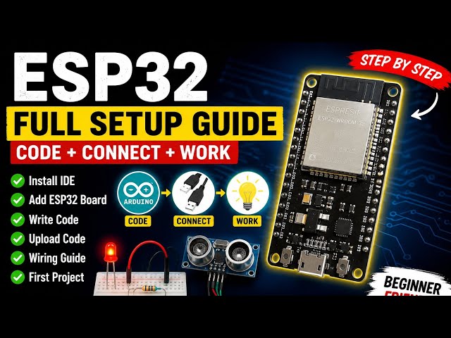 ESP32 Full Setup Guide ⚡ | Code + Connect #ESP32 #IoT #Arduino #EmbeddedSystems #TechTutorial