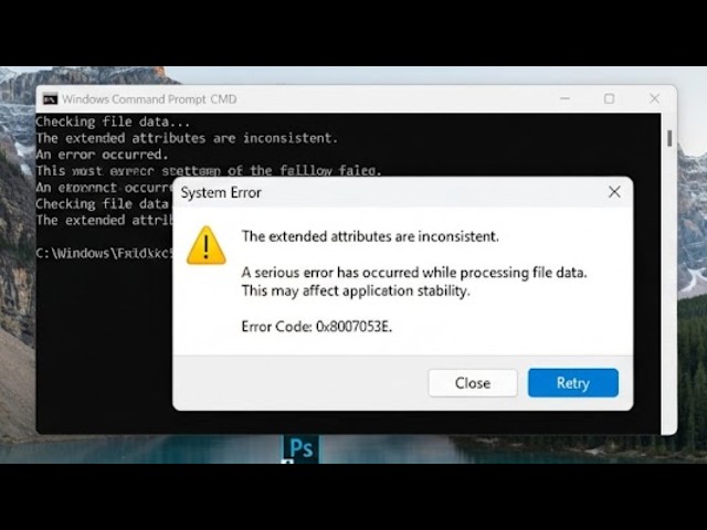 The Extended Attributes Are Inconsistent Error in Windows 11/10 – CMD, Apps & Programs