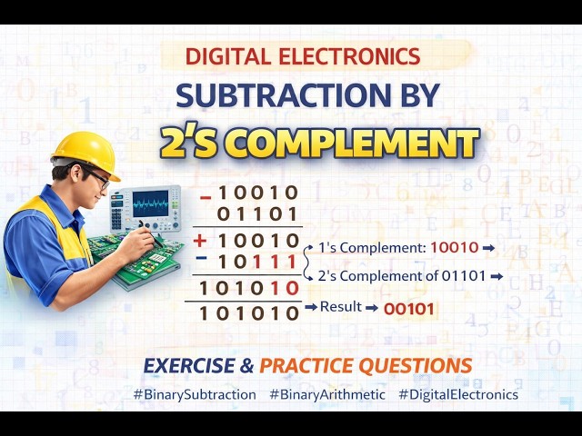 Subtraction Using 2’s Complement | Binary Subtraction | Digital Electronics | Polytechnic & Diploma