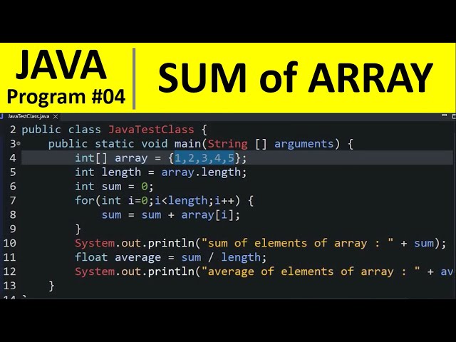 Java Program #4 - Find Sum and Average of Array Elements