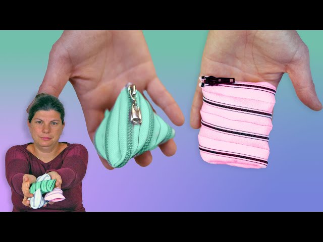 One zipper, one seam - DIY Continuous Zipper Pouch // How To Make Zongzi zipper bag / coin pouch