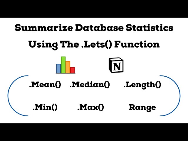Notion Formulas: Creating A Statistics Summary Output For A Database