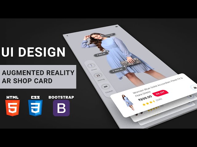 Mobile App UI Design Tutorial - AR(Augmenetd Reality) Shop Card | HTML CSS BOOTSTRAP Speed Coding