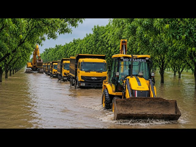 JCB Chain Machine & Tata 2832 TK 6x4 Truck | Heavy Soil Excavation & Heavy Loading Hard Work