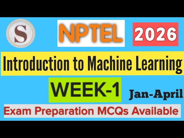 Machine Learning Week 1 Quiz Answers | NPTEL 2026 | Assignment Solutions