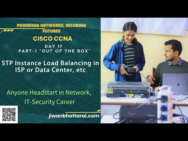Day 17 Part 1 | "Out of the Box" | STP Load Balancing & Root Switch Lab for ISP/DC | CCNA in Nepali