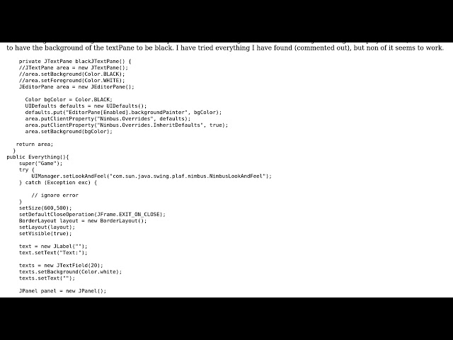 JTextPane Background Color