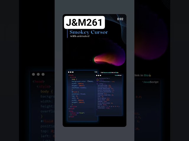 Smoke Cursor Animation Using HTML, CSS & JavaScript|Unique Mouse Effect Tutorial #coding #animation