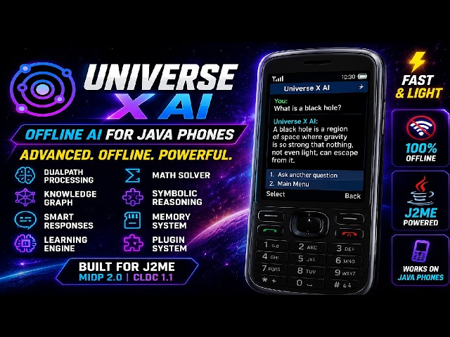 Universe X AI 🤖 | The Most Advanced Offline AI for Java Phones J2ME | First Look #j2me #coding #ai