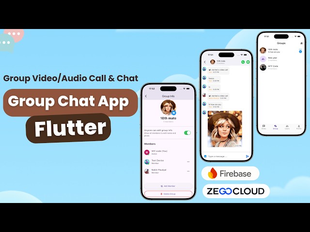 Group Chat App Flutter ( Firebase, ZEGOCLOUD, Riverpod)