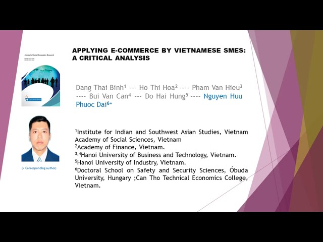 Applying e commerce by Vietnamese SMEs A critical analysis JSER 2023 103 81 96