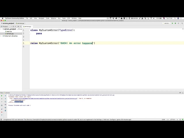 56  Creating our own errors in Python