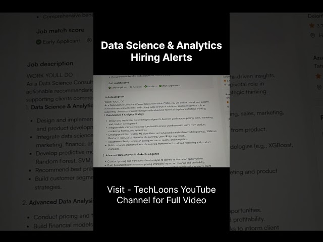 🔥 Hiring Alert - Deloitte is Hiring DATA Analyst #shorts #jobs #dataanalyst #datascience