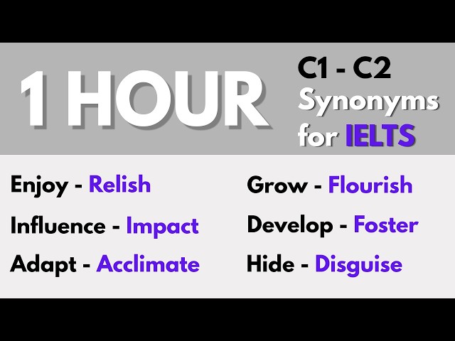 1 hour Advanced IELTS Synonyms (C1–C2) with Meanings & Examples | #ieltsvocabulary #ieltswriting