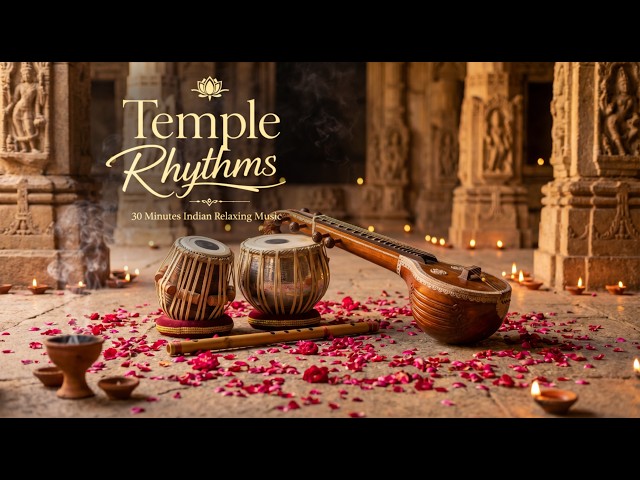 Temple Rhythms | 30 Minutes Indian Deep Relaxing Music | Meditation, Peace & Spiritual Healing