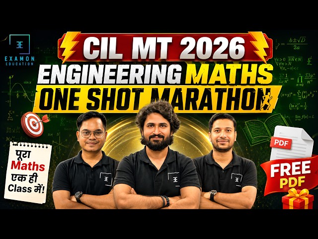 CIL MT 2026 Engineering Mathematics One Shot 🔴 Complete Marathon + Free PDF | Coal India MT Marathon