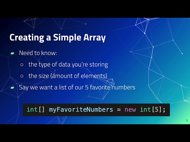 Intro to Java - 1.8 | Arrays