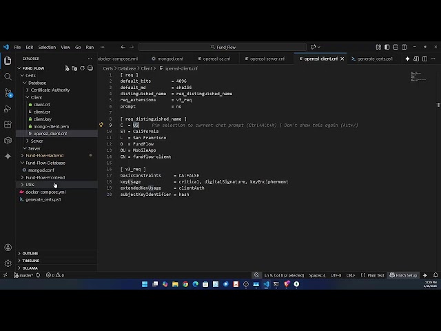 Setting up local mongo DB using Docker Compose and Certificate based authentication