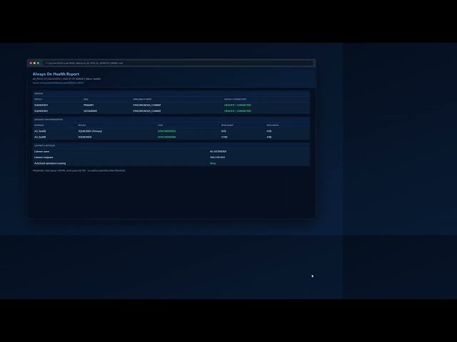 Get-sqmAlwaysOnHealthReport