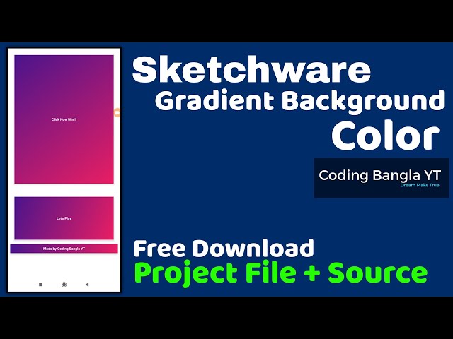Sketchware Gradient Background Color Full Project File + Source Code Download #Sketchware #Colors