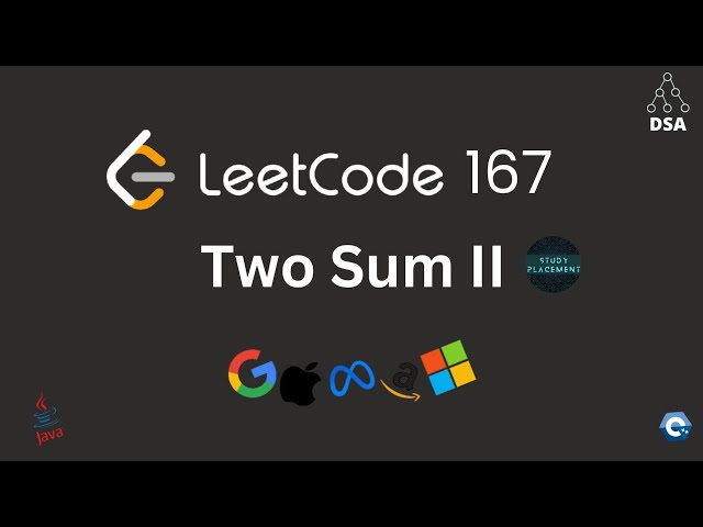 Leetcode 167 🔥 Two Sum II | NeetCode 150 Sheet | Java Optimal + Handwritten Dry Run