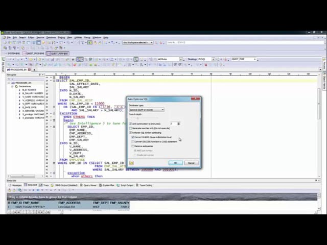 Auto-optimize SQL code with Toad for Oracle Xpert Edition
